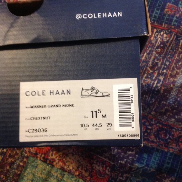 Cole Haan Men\'s Warner Grand Double Monk Strap Leather Dress Shoe - 11.5M - NIB main image 5